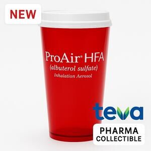 ProAir HFA Red Acrylic Travel Mug 16oz Teva Pharmaceuticals Promo Cup New
